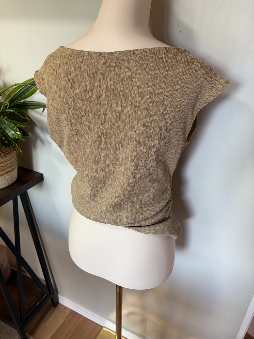 Banana Republic Women’s Textured Boatneck Top in Taupe